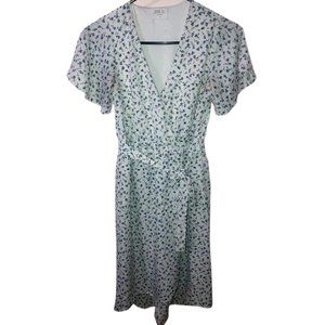 Sienna Sky Floral Faux Wrap Dress With Flutter Sleeves Size XS